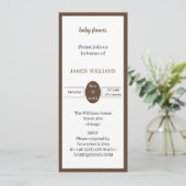 茶色の赤ちゃんシャワー 招待状 (スタンド正面)