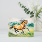 茶色の走馬の牧草地 ポストカード (スタンド正面)