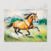 茶色の走馬の牧草地 ポストカード (正面)