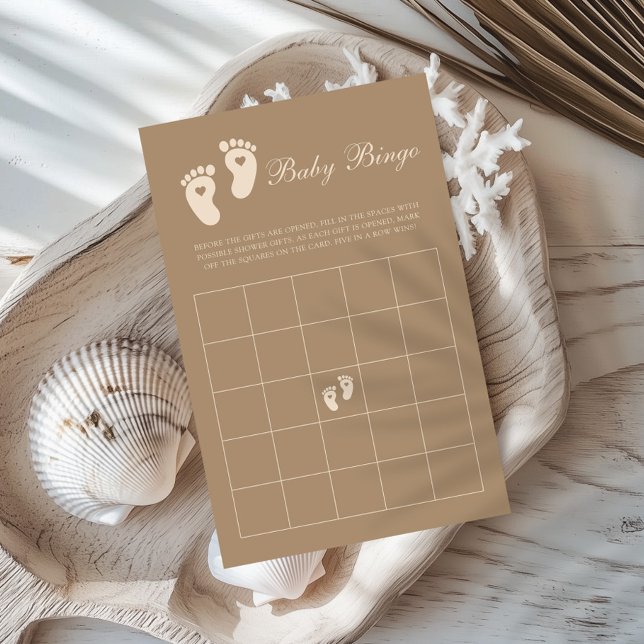 茶色の足跡ジェンダー明らかにするベビービンゴゲーム (クリエイターアップロード済み)