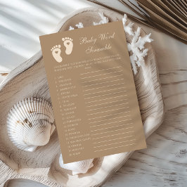 茶色の足跡ジェンダー明らかにベビー単語スクランブル