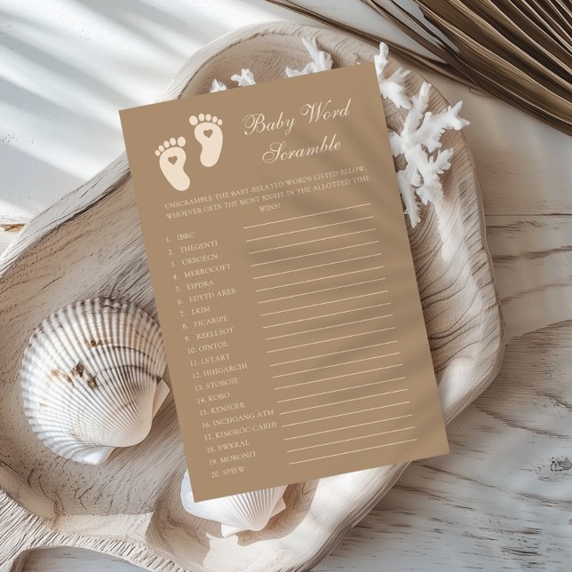茶色の足跡ジェンダー明らかにベビー単語スクランブル (クリエイターアップロード済み)