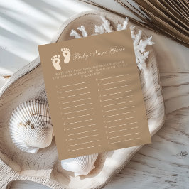 茶色の足跡ジェンダー表示ベビー名ゲーム