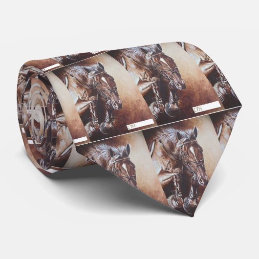 茶色の跳躍の馬のタイLTH ネクタイ (ロール)