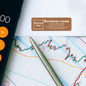 茶色の返送先ラベル上のビジネス ブランド ラベル