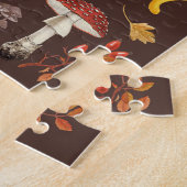 茶色の野生のキノコ ジグソーパズル (側面)