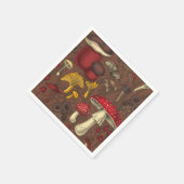 茶色の野生のキノコ スタンダードカクテルナプキン (角)