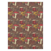 茶色の野生のキノコ テーブルクロス (正面)