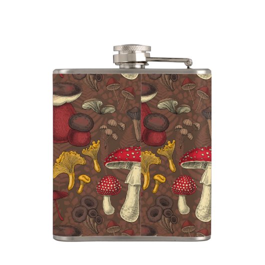茶色の野生のキノコ フラスク (裏面)