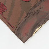 茶色の野生のキノコ フリースブランケット (角)