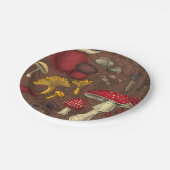 茶色の野生のキノコ ペーパープレート (アングル)