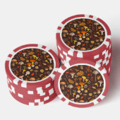 茶色の野生のキノコ ポーカーチップ (積み重ね)