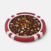 茶色の野生のキノコ ポーカーチップ (シングル)