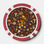 茶色の野生のキノコ ポーカーチップ (裏面)