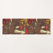 茶色の野生のキノコ ヨガマット (正面(横))