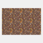 茶色の野生のキノコ ラッピングペーパーシート (正面2)