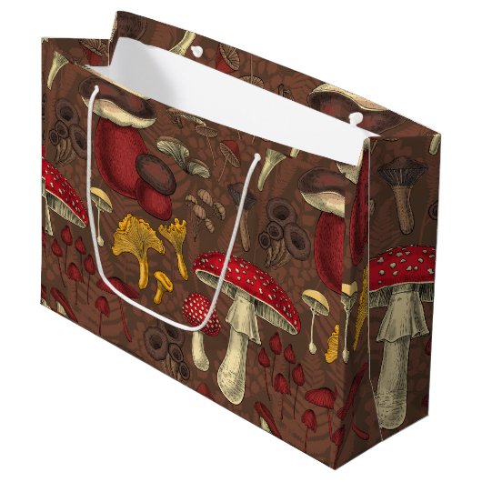 茶色の野生のキノコ ラージペーパーバッグ (正面アングル)