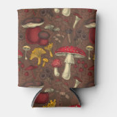 茶色の野生のキノコ 缶クーラー (正面)