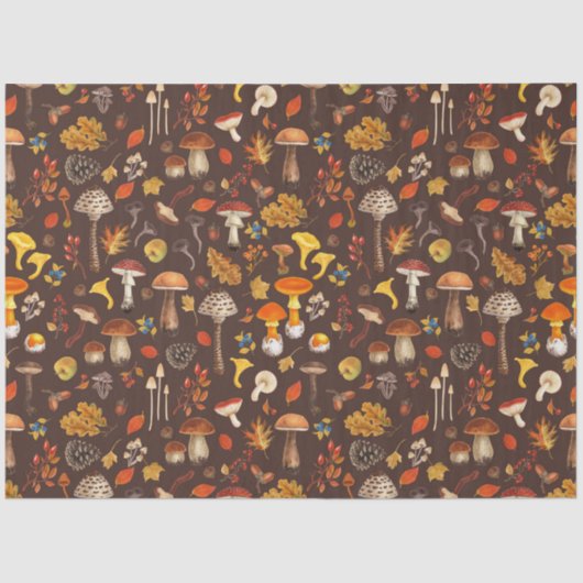 茶色の野生のキノコ 薄葉紙 (正面)