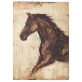 茶色の野生馬のプロフィール クリップボード (裏面)