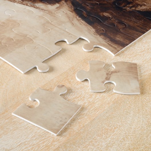 茶色の野生馬のプロフィール ジグソーパズル (側面)