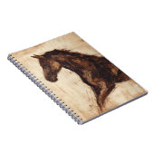 茶色の野生馬のプロフィール ノートブック (右側)