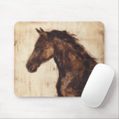 茶色の野生馬のプロフィール マウスパッド (マウス)