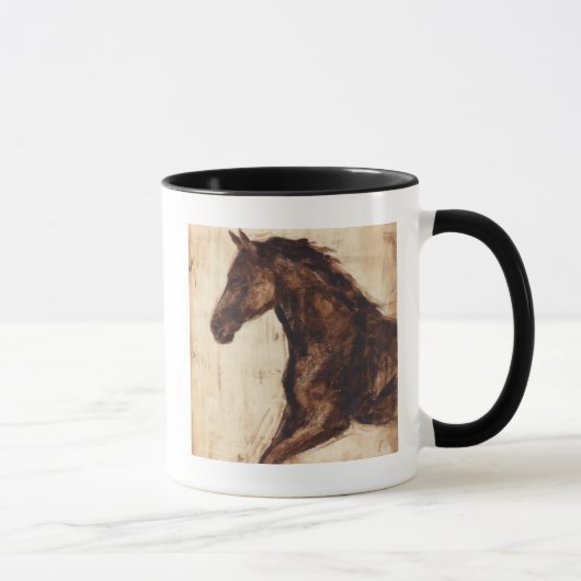 茶色の野生馬のプロフィール マグカップ (右)