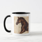 茶色の野生馬のプロフィール マグカップ (左)
