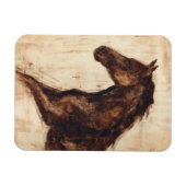 茶色の野生馬のプロフィール マグネット (横)