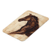 茶色の野生馬のプロフィール マグネット (左側)