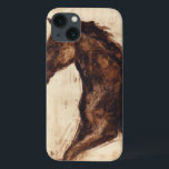 茶色の野生馬のプロフィール iPhone 13ケース<br><div class="desc">このダークホースの美しいは茶色とベージュシンプルの2色で完璧に捉えられ、この色に使われるインクの切れ味が絵画よりリアルになる。茶色のコンテンポラリースタリオンの輪郭を表すこのアートのプリントはリビングルーム、ダイニングルーム、ベッドルームにキャラクターを追加する。</div>