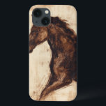 茶色の野生馬のプロフィール iPhone 13ケース<br><div class="desc">このダークホースの美しいは茶色とベージュシンプルの2色で完璧に捉えられ、この色に使われるインクの切れ味が絵画よりリアルになる。茶色のコンテンポラリースタリオンの輪郭を表すこのアートのプリントはリビングルーム、ダイニングルーム、ベッドルームにキャラクターを追加する。</div>