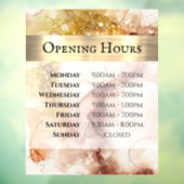 茶色の金ゴールドの水の色を開く時間ウィンドウにしがみつく ウィンドウサイン (シート3)