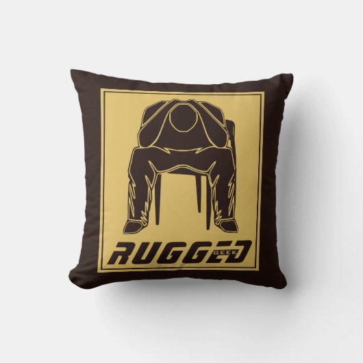 茶色の金ゴールドの頑丈な男の持ち主 |考えの男 クッション (正面)