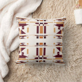 茶色の金ゴールドオフホワイト南西モザイク抽象芸術 クッション (ブランケット)