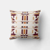 茶色の金ゴールドオフホワイト南西モザイク抽象芸術 クッション (裏面)