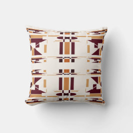 茶色の金ゴールドオフホワイト南西モザイク抽象芸術 クッション
