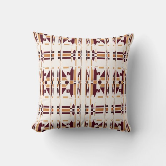 茶色の金ゴールドオフ白の南西の外観の小さなモザイク クッション (正面)