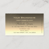 茶色の金ゴールドグラデモダンーション（手のひら葉のみ） 名刺 (裏面)