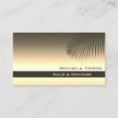 茶色の金ゴールドグラデモダンーション（手のひら葉のみ） 名刺 (正面)