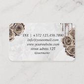 茶色の金ゴールドグリッターきらめくドリップ 名刺 (裏面)