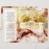 茶色の金ゴールドグリッター水の色のパンフレット (正面/裏面)