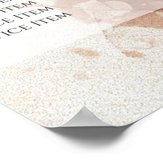 茶色の金ゴールドグリッター水の色の価格表ポスター ポスター (角)