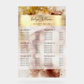 茶色の金ゴールドグリッター水の色の価格表 アクリルサイン (正面)