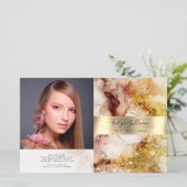 茶色の金ゴールドグリッター水の色2折パンフレット (スタンド正面)