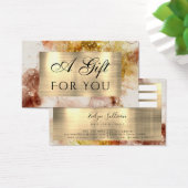 茶色の金ゴールドグリッター水色ギフトカード (デスク)