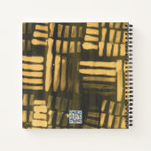 茶色の金ゴールドトライバルマークSketchbook Bullet Journal ノートブック (裏面)