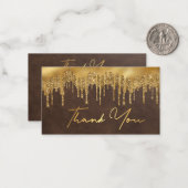 茶色の金ゴールド感謝していがグリッター結婚の ノートカード (正面/裏面インサイチュ)