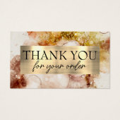 茶色の金ゴールド水感謝してい色割引カード (正面)